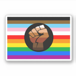 LGBTQ+ PROGRESS POC-Prix-Flag Aufkleber