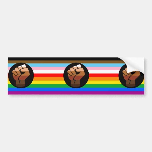 LGBTQ+ PROGRESS POC-Prix-Flag Autoaufkleber (Vorne)