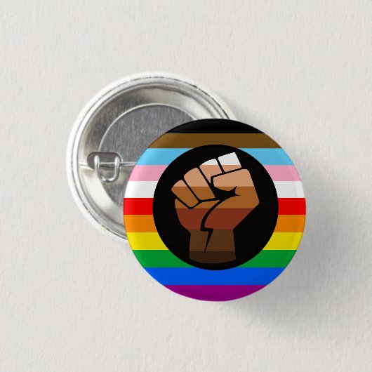 LGBTQ+ PROGRESS POC-Prix-Flag Button (Vorne & Hinten)