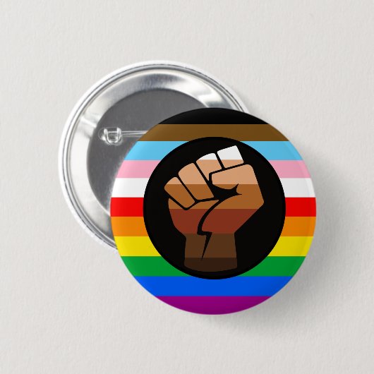 LGBTQ+ PROGRESS POC-Prix-Flag Button (Vorne & Hinten)