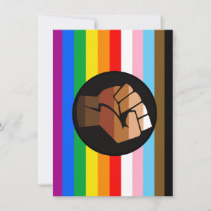 LGBTQ+ PROGRESS POC-Prix-Flag Feiertagskarte