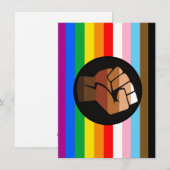 LGBTQ+ PROGRESS POC-Prix-Flag Feiertagskarte (Vorne/Hinten)
