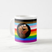 LGBTQ+ PROGRESS POC-Prix-Flag Kaffeetasse (Vorderseite Links)
