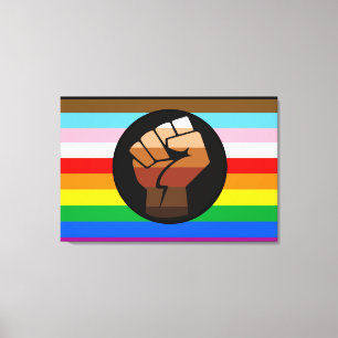 LGBTQ+ PROGRESS POC-Prix-Flag Leinwanddruck