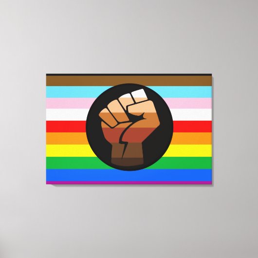 LGBTQ+ PROGRESS POC-Prix-Flag Leinwanddruck (Vorderseite)