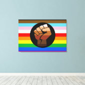 LGBTQ+ PROGRESS POC-Prix-Flag Leinwanddruck (Insitu (Holzboden))
