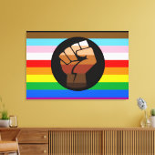 LGBTQ+ PROGRESS POC-Prix-Flag Leinwanddruck (Insitu (Wohnzimmer))