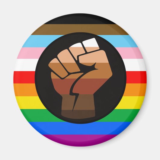 LGBTQ+ PROGRESS POC-Prix-Flag Magnet (Vorne)