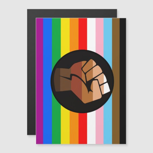 LGBTQ+ PROGRESS POC-Prix-Flag Magneteinladung (Vorne/Hinten)