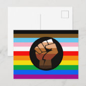 LGBTQ+ PROGRESS POC-Prix-Flag Postkarte (Vorne/Hinten)