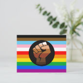 LGBTQ+ PROGRESS POC-Prix-Flag Postkarte (Stehend Vorderseite)