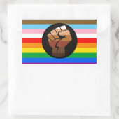 LGBTQ+ PROGRESS POC-Prix-Flag Rechteckiger Aufkleber (Tasche)