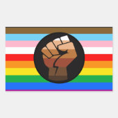 LGBTQ+ PROGRESS POC-Prix-Flag Rechteckiger Aufkleber (Vorderseite)