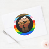 LGBTQ+ PROGRESS POC-Prix-Flag Runder Aufkleber (Umschlag)