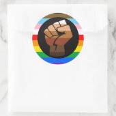 LGBTQ+ PROGRESS POC-Prix-Flag Runder Aufkleber (Tasche)