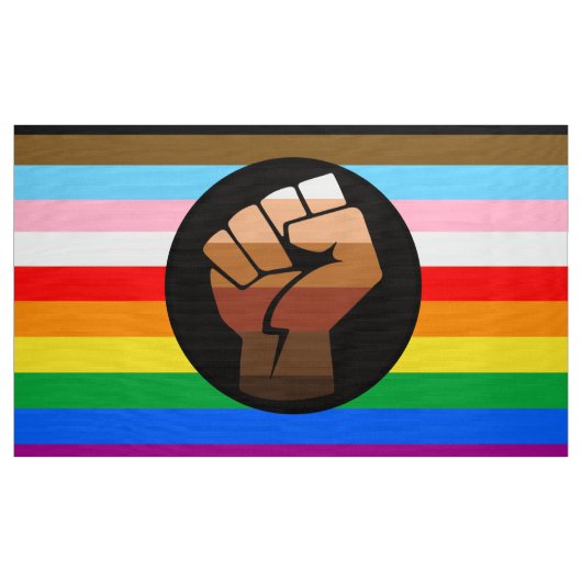 LGBTQ+ PROGRESS POC-Prix-Flag Stoff (Yard (91,4 cm))