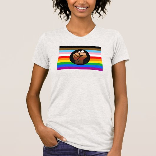LGBTQ+ PROGRESS POC-Prix-Flag T-Shirt (Vorderseite)