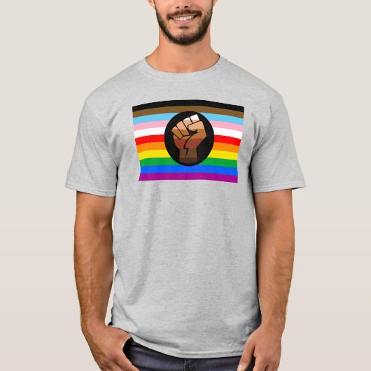 LGBTQ+ PROGRESS POC-Prix-Flag T-Shirt (Vorderseite)