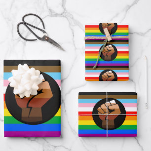 LGBTQ+ Progress POC Stolzflagge Geschenkpapier Set