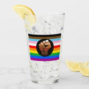 LGBTQ+ Progress POC Stolzflagge Glas