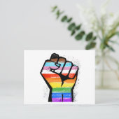 LGBTQ PROGRESS PRIDE FAUST POSTKARTE (Stehend Vorderseite)