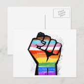LGBTQ PROGRESS PRIDE FAUST POSTKARTE (Vorne/Hinten)