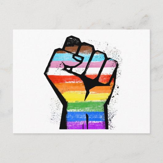 LGBTQ PROGRESS PRIDE FAUST POSTKARTE (Vorderseite)