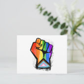 LGBTQ PROGRESS PRIDE FAUST POSTKARTE (Stehend Vorderseite)