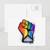 LGBTQ PROGRESS PRIDE FAUST POSTKARTE (Vorne/Hinten)