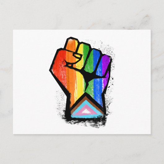 LGBTQ PROGRESS PRIDE FAUST POSTKARTE (Vorderseite)