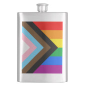 LGBTQ+ Progress Pride Flachmann (Vorderseite)