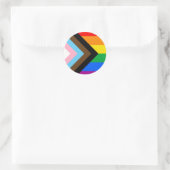 LGBTQ+ Progress Pride Flag Classic Round Sticker (Tasche)