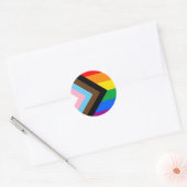 LGBTQ+ Progress Pride Flag Classic Round Sticker (Umschlag)