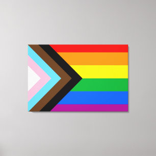 LGBTQ+ Progress Pride-Flagge Leinwanddruck