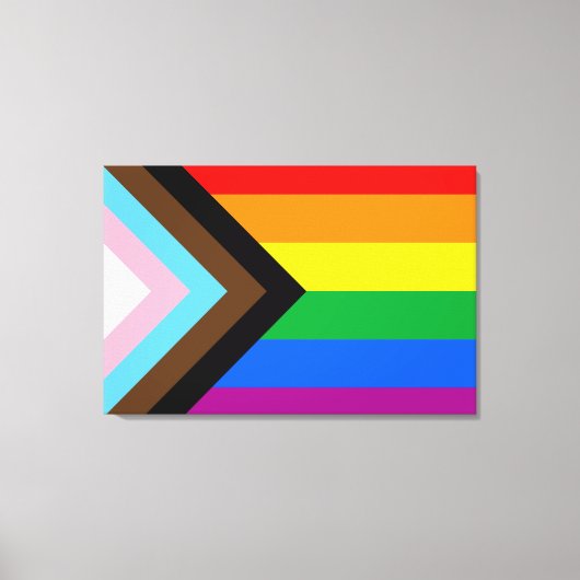 LGBTQ+ Progress Pride-Flagge Leinwanddruck (Vorderseite)