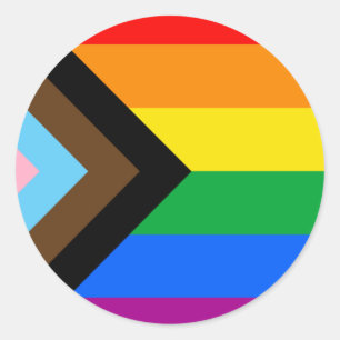 LGBTQ+ Progress Pride-Flagge Runder Aufkleber