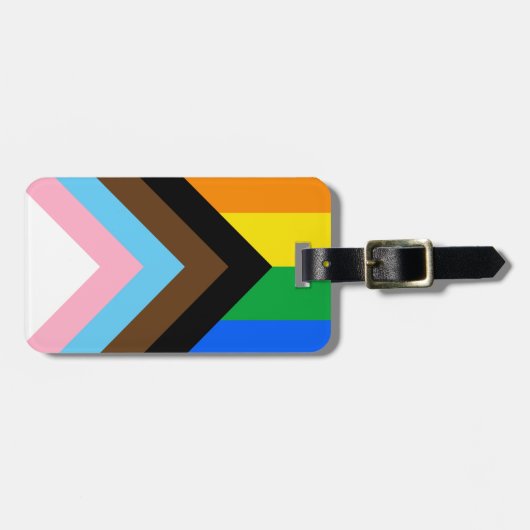 LGBTQ+ Progress Pride Gepäckanhänger (Vorderseite horizontal)