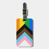 LGBTQ+ Progress Pride Gepäckanhänger (Vorderseite vertikal)
