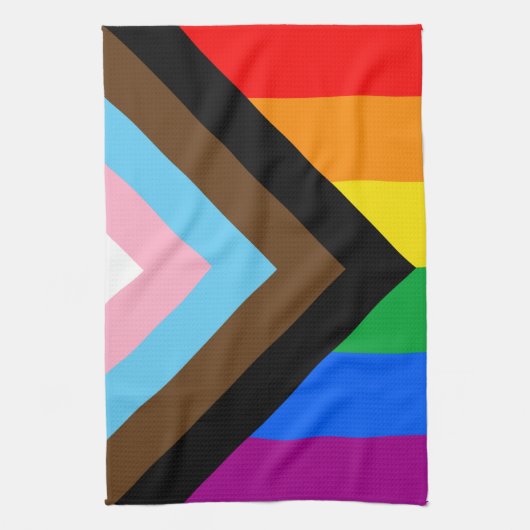 LGBTQ+ Progress Pride Geschirrtuch (Vertikal)