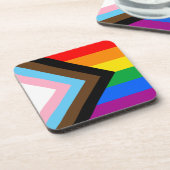 LGBTQ+ Progress Pride Getränkeuntersetzer (Linke Seite)