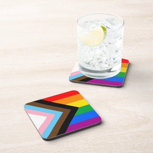 LGBTQ+ Progress Pride Getränkeuntersetzer (Rechte Seite)