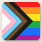 LGBTQ+ Progress Pride Getränkeuntersetzer (Vorderseite)