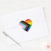 LGBTQ+ Progress Pride Herz-Aufkleber (Umschlag)
