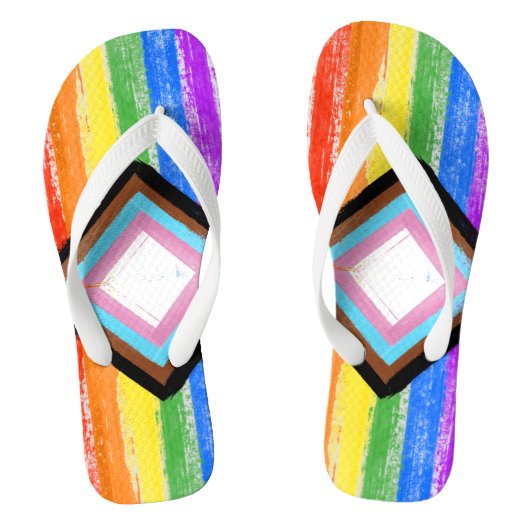 LGBTQ+-Progress-Pride-High-Top-Sneakers Badesandalen (Fußbett)