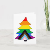 LGBTQ+ Progress Pride Holigay Tree Karte (Vorderseite)