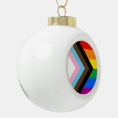 LGBTQ+ Progress Pride Keramik Kugel-Ornament (Links)