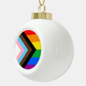 LGBTQ+ Progress Pride Keramik Kugel-Ornament (Rechts)