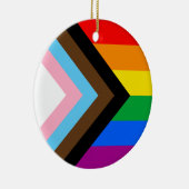 LGBTQ+ Progress Pride Keramik Ornament (Rechts)