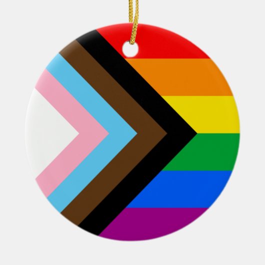 LGBTQ+ Progress Pride Keramik Ornament (Vorne)
