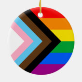 LGBTQ+ Progress Pride Keramik Ornament (Hinten)